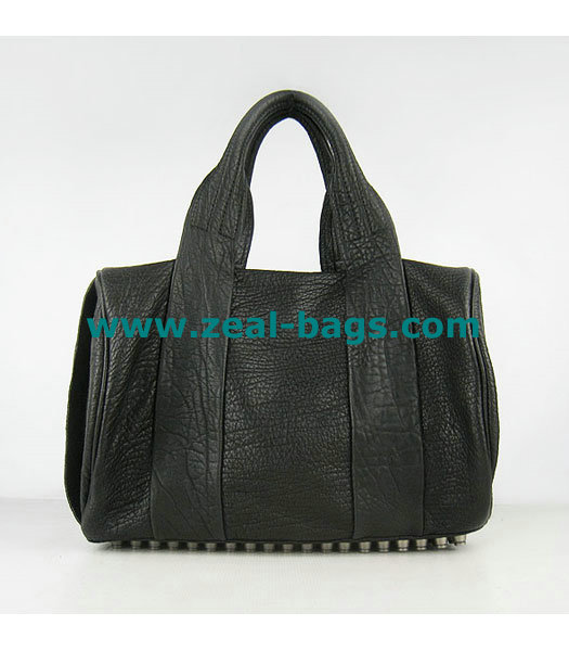 AAA Replica Alexander Wang Rocco Mini Duffle Top Handle Black Silver Metal - Click Image to Close